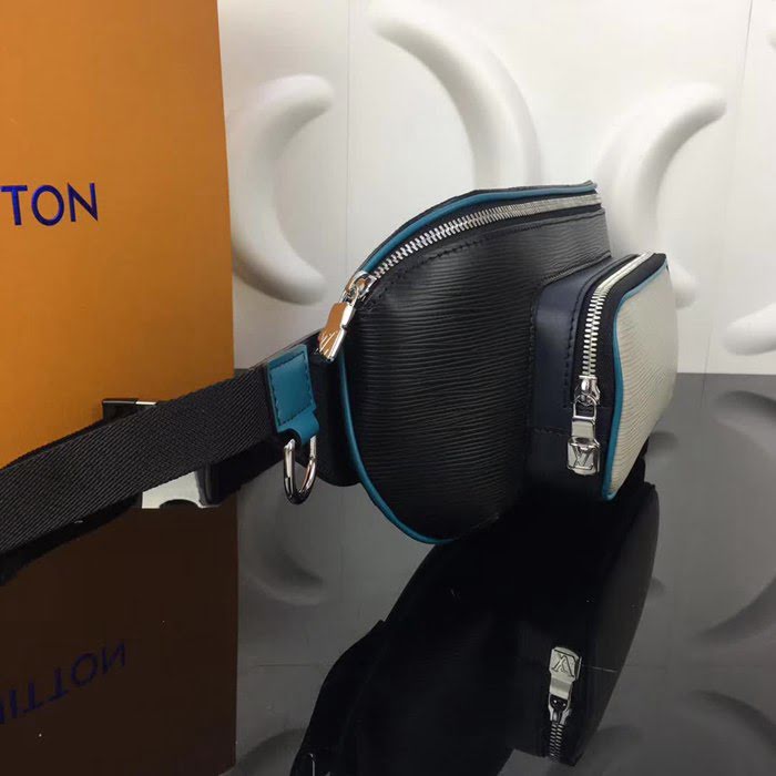 路易威登LV頂級原單M51464黑花BUMBAG 腰包 Epi牛皮搭配Eclipse Monogram塗層帆布 YDH2141